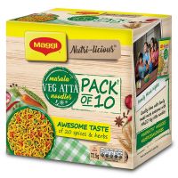 Maggi Nutri-licious Masala Veg Atta Noodles with 20 Spices & Herbs, 725 g (Pack of 10)