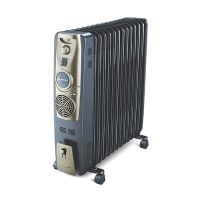 Bajaj Majesty RH 11F Plus 2500W 11 Fin Oil Filled Radiator Room Heater with Fan (Black/Golden)
