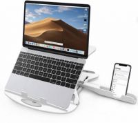 Striff Adjustable Laptop Stand with Free Phone Stand (White)