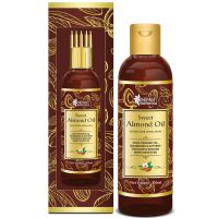 Oriental Botanics Sweet Almond Oil For Hair and Skin Care - With Comb Applicator 200 ml