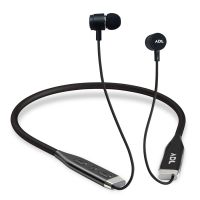 ADL Footloose X5 Foldable Wireless Neckband with Mic/in Ear Bluetooth Earphones/Sweat Resistant/Magnetic Locking Headphones with High Bass (Black)