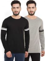  Billion PerfectFit Solid Men Round or Crew T-Shirt  (Pack of 2) Starts from Rs. 349 