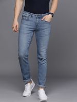 Louis Philippe Jeans Men Blue Slim Fit Light Fade Mid Rise Stretchable Jeans