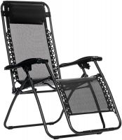 [LD] AmazonBasics Steel Zero Gravity Reclining Lounge Portable Chair, Black