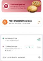 Free Margherita on Order Above Rs.149 on Pizzahut Restaurant 