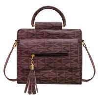 TGK Pattern Women's & Girls' Sling Bag with Top Double Handle (Plum Purple)