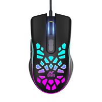 Ant Esports GM80 RGB Wired Gaming Mouse, 6 Programmable Buttons, 3200 DPI Adjustable, Optical Gamer Gaming Mice with Multicolour LED Lights - Black