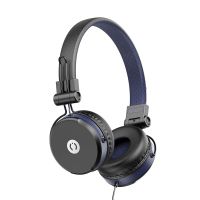 (Renewed) MuveAcoustics Impulse Wired On-Ear Headphones with Microphone (Flagship Blue)