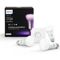 [For RBL Credit Card] Philips Hue Smart Light Starter Kit with 10W E27 Bulb (White & Color), Compatible with Amazon Alexa, Apple HomeKit, and The Google Assistant