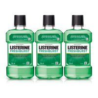 Listerine Fresh Burst Mouthwash Liquid, Removes 99.9% Germs, 250ml (Pack of 3)