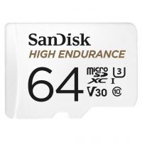 SanDisk 64GB High Endurance Video MicroSDXC Card with Adapter For Dash Cam and Home Monitoring Surveillance Systems - C10, U3, V30, 4K UHD, Micro SD Card - SDSQQNR-064G-GN6IA