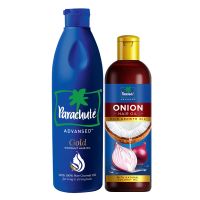 Parachute Advansed Onion Hair Oil, Hair Growth Oil & Reduces hairfall , 200ml & Gold Coconut Hair Oil, For Long, Strong & Gorgeous Hair, 400ml