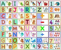 Fiddlys Pack of Alphabet and Numbers with Animals Illustrations Jigsaw Puzzle Dominos (Animal - Alphabet & Numbers)