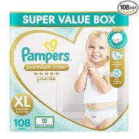 Pampers Premium Care Pants, Extra Large size baby Diapers, (XL) 108 Count Softest ever Pampers Pants,
