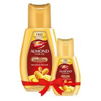 Dabur Almond Hair Oil - 500ml with Dabur Almond Hair Oil- 200ml free | Provides Damage Protection | Non Sticky Formula | For Soft & Shiny Hair | With Almonds , Soya Protein & Vitamin E