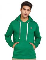 Amazon Brand - House & Shields Men's Cottonblend Hooded & Button Front Hoodie (College Green_XL)