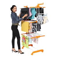 Happer Premium Clothes Stand for Drying with Wheels | Portable | 3 Layer Rack