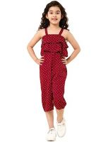 A.T.U.N. (ALL THINGS UBER NICE) Girl's Polyester Ruffle Knee-Length Jumpsuit