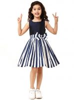 A.T.U.N. (ALL THINGS UBER NICE) Girls Striped Double Bow Dress