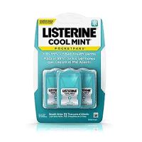 Listerine Cool Mint Kills 99% Of Bad Breath Germs 3 x 24 Strip Pack 72 Strips