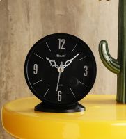 Black Mini Analog Table Clock 