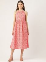 Aaruvi Ruchi Verma Pink Floral Midi Dress
