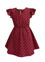 A.T.U.N. All Things Uber nice Girl's Polyester Skater Knee-Long Fit & Flare Casual Dress (GDRS NAT MPD_red_6-7 Y)