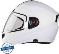 Steelbird SBA-1 7Wings Hands Free Full Face Helmet Motorbike Helmet  (White with Plain Visor)
