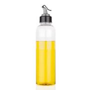 Black Olive Oil Vinegar Dispenser Bottle- Transparent Leak-Proof Plastic Oil Sauce Vinegar Dispenser Bottle, Easy to Flow Food-Grade Plastic Oil Dispenser