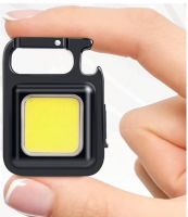 Arto Keychain LED Light 2-Hours Battery Life with Bottle Opener, Magnetic Base and Folding Bracket Mini COB 1000 Lumens Rechargeable Emergency Light