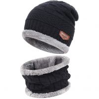 Fantastic Zone Men's Winter Woollen Warm Slouchy Beanie Hat Knitting Skull Cap and Scarf