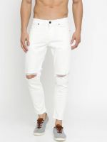 Moda Rapido Men Slim Mid Rise White Jeans