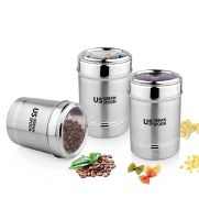 1000ml Silver Stainless Steel (Set of 3) Storage Container, 