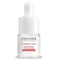 Soulflower 20% Vitamin C Serum With Vitamin E, Kakadu Plum, Lemon For Glowing Skin, Reduces Dark Spots, Pigmentation & Dull Skin |30X* Vitamin C Booster Skin Glow Formula | 5ml