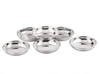 Neelam Stainless Steel 7 22G PRM Halwa Plate, 14 cm, Silver, Set of 12