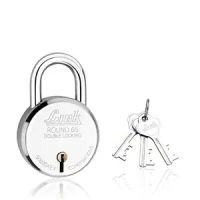 Link 65mm New Round Lock | Steel Body | Iron Liver | Double Locking | 3 Silver Keys | 1 Lock | Made in India