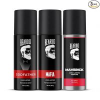 Beardo Godfather Perfume Deo Spray 150ml, Mafia Perfume Body Spray 120ml, Maverick Perfume Deo Spray 150ml