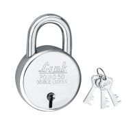 Link® 50mm New Round Lock | Steel Body | Iron Liver | Double Locking | 3 Silver Keys | 1 Padlock | Made in India
