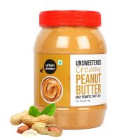 Urban Platter Unsweetened Creamy Peanut Butter, 1kg / 35.2oz [No Added Oil, Gluten-Free, Rich in Protein]