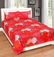 [LD] Cozyland 180 TC Polyester Double Bedsheet with 2 Pillow Covers