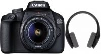 Canon EOS 3000D DSLR Camera Single Kit with 18-55 Lens (Moto Pulse Escape Bluetooth Headset, 16GB Memory Card, Carry Case)  (Black)
