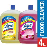 Lizol Disinfectant Floor Cleaner - 2 L (Citrus) with Disinfectant Floor Cleaner - 2 L (Floral)