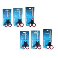Premsons Stainless Steel Scissor Set, 6-Pieces, Black and Red