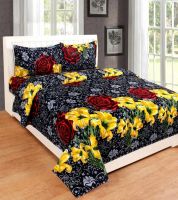Red Bear 190 TC Cotton Double Floral Bedsheet  (Pack of 3, Multicolor)