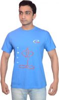 Prokyde Printed Men's Round Neck Blue T-Shirt