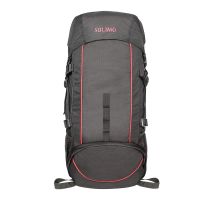 Amazon Brand - Solimo Voyager Rucksack (43 litres, Coal Black & Red)