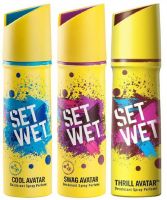 Set Wet Cool, Swag and Thrill Avatar Deodorant Spray  -  For Men  (450 ml, Pack of 3)