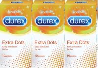 Durex Extra Dots Condom  (Set of 3, 30S)