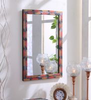 Zoe Rectangular Wall Mirror in Solid Wood Frame by 999Store