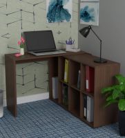 Mura Study cum Work Desk with Book Shelf in Nut Brown Finish by Mintwud